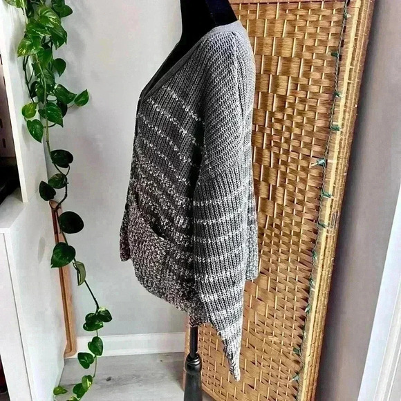 Supplies Gray Striped Button Down Cardigan - Picture 9 of 10